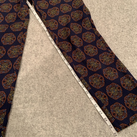 LOFT - Marisa Navy Blue Brocade Ankle Trouser - Picture 13 of 14